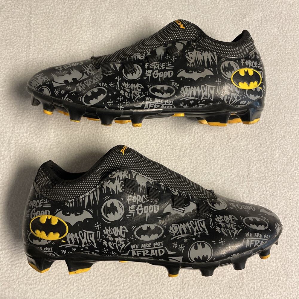 Phenom Elite Batman Football Cleats Quantum Speed Black Yellow Men's Size 7.5 DC